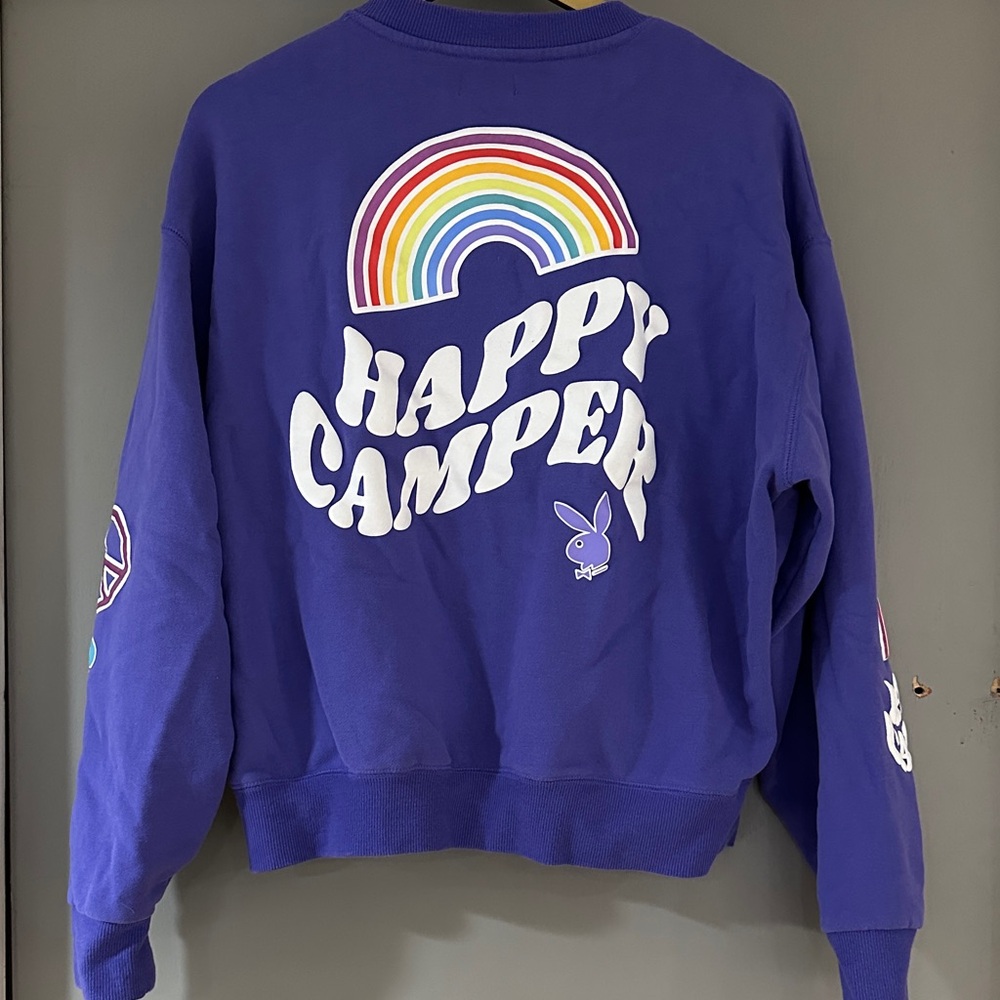 Playboy Purple Graphic Sweatshirt Crewneck Multicolor Bunny Logo Streetwear - Picture 8 of 11